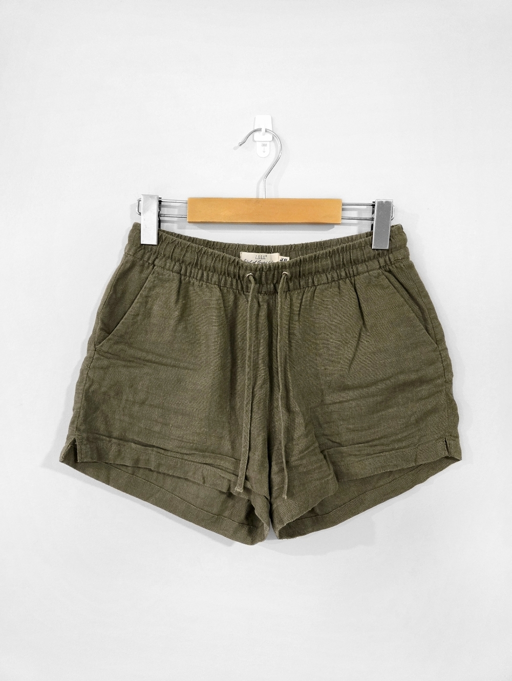 H&M Green Linen Blend Shorts